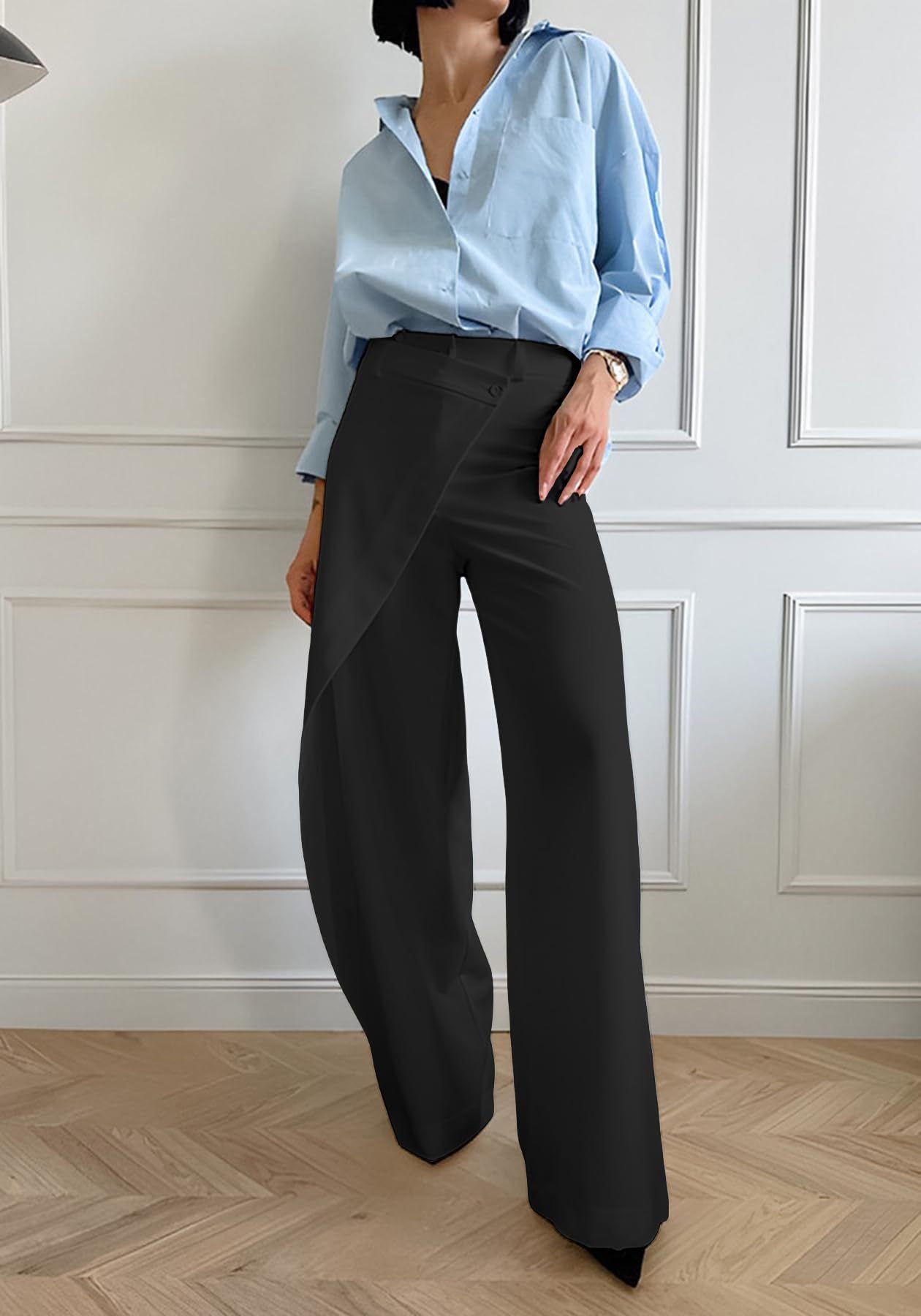 Wide Leg Full Length Casual Pants Women