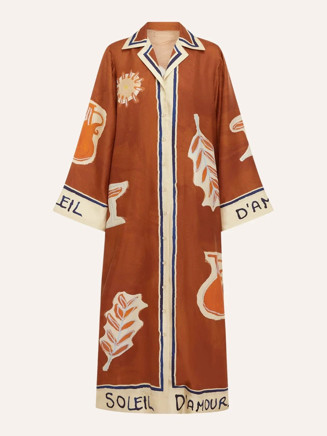 Women`s Silk Twill Shirtdress – Relaxed Fit Long Sleeve Midi