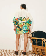 Women`s Artistic Landscape Linen Mini Shirtdress
