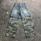 Urban Grunge Camo Patchwork Jeans