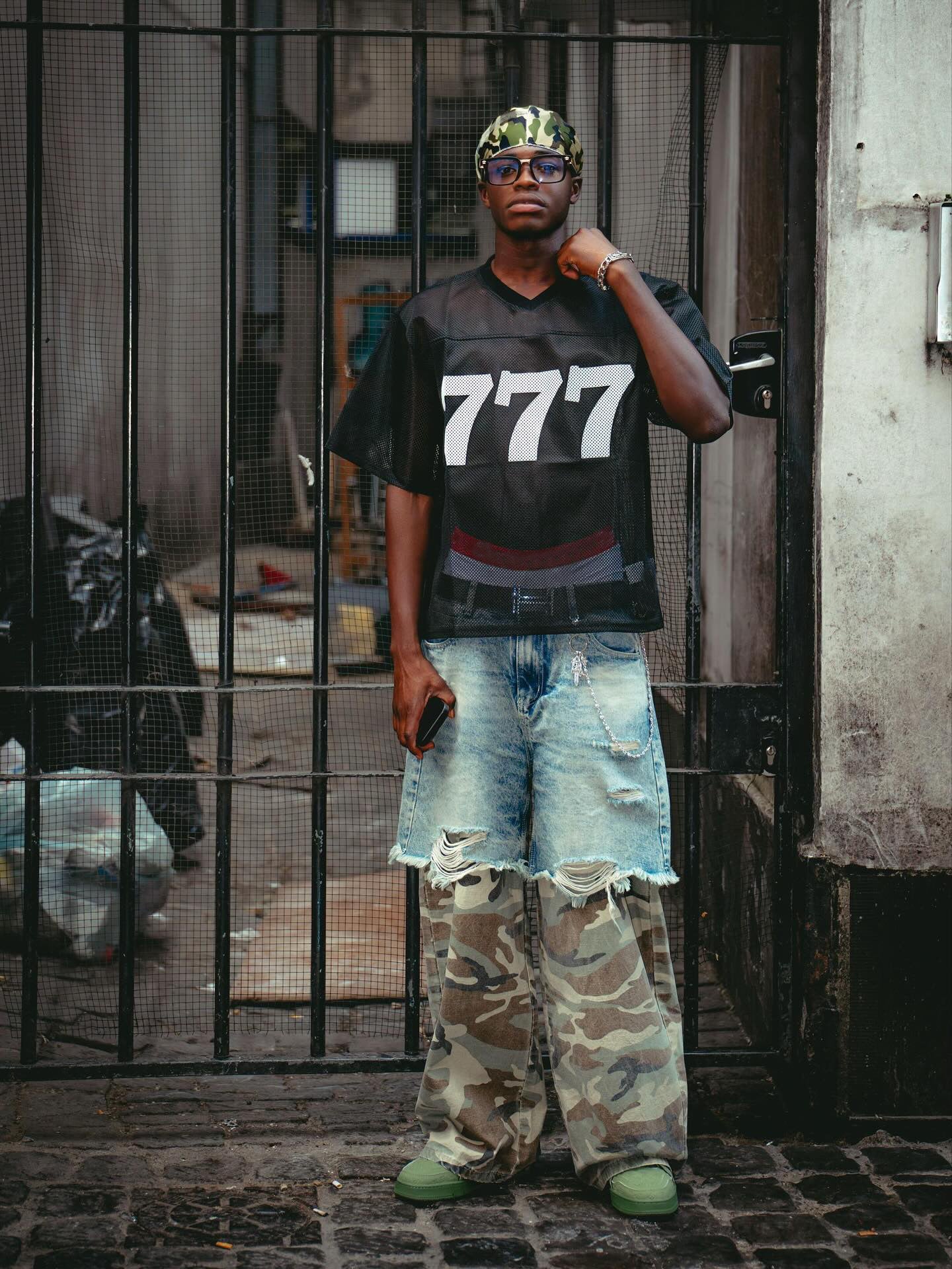 Urban Grunge Camo Patchwork Jeans