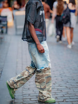 Urban Grunge Camo Patchwork Jeans