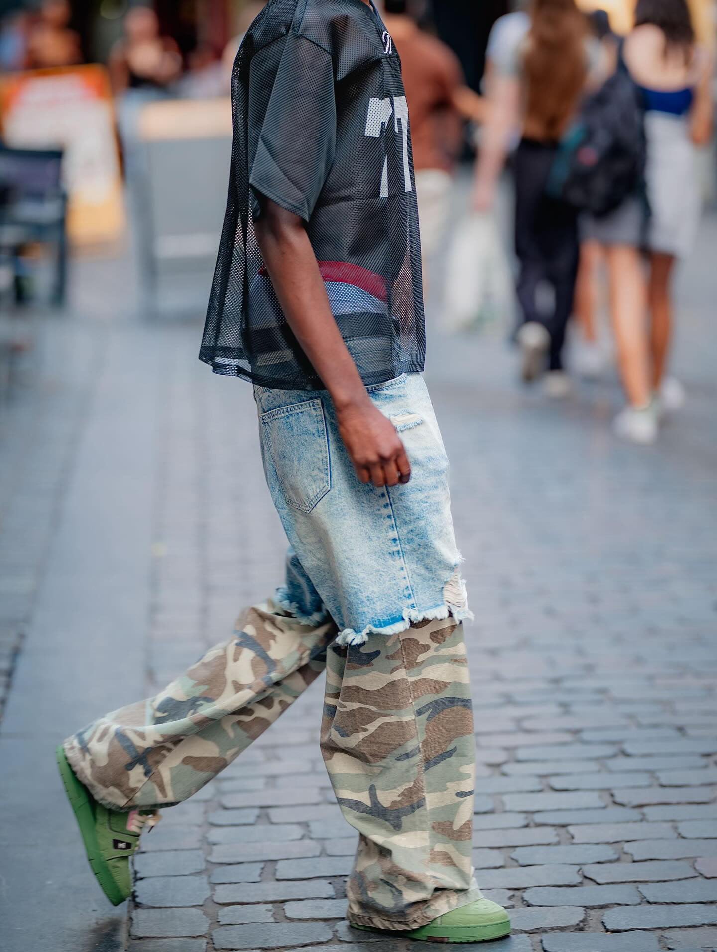 Urban Grunge Camo Patchwork Jeans