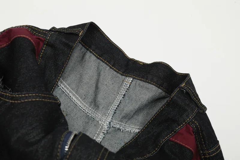 Urban Grunge Dark Wash Wide-Leg Jeans