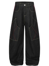 Urban Grunge Dark Wash Wide-Leg Jeans