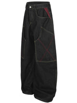 Urban Grunge Dark Wash Wide-Leg Jeans