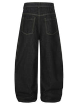 Urban Grunge Dark Wash Wide-Leg Jeans