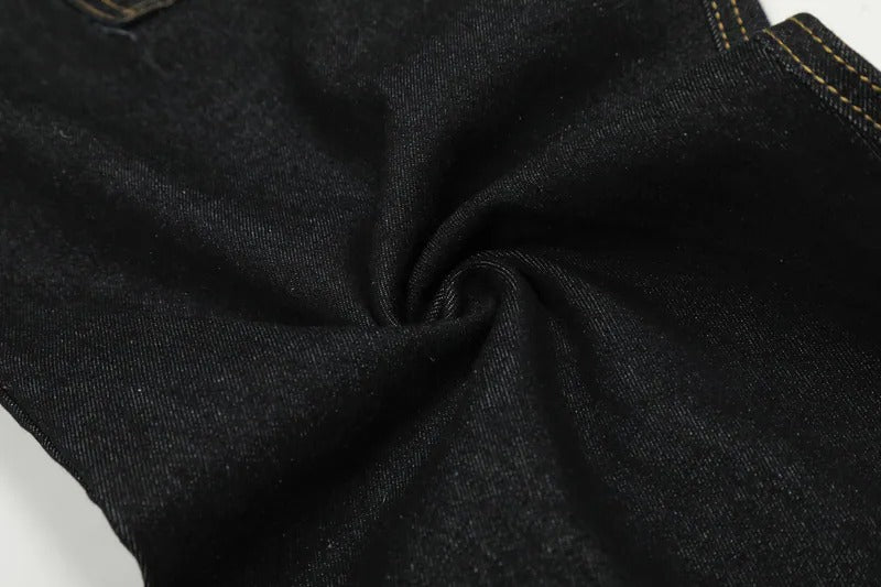 Urban Grunge Dark Wash Wide-Leg Jeans