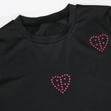 Romantic Rhinestone Heart T-Shirt Dress