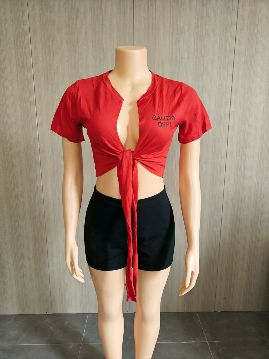 Gallery Dept Red Tie-Front Cargo Set