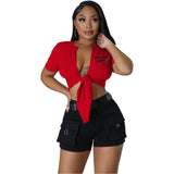 Gallery Dept Red Tie-Front Cargo Set