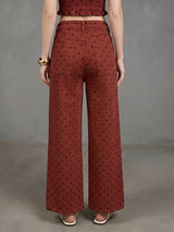 Retro Polka Dot Wide-Leg Jeans