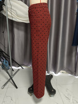 Retro Polka Dot Wide-Leg Jeans