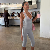 Sporty Grey & Pink Two-Piece Athleisure Set