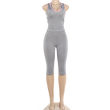 Sporty Grey & Pink Two-Piece Athleisure Set