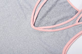 Sporty Grey & Pink Two-Piece Athleisure Set