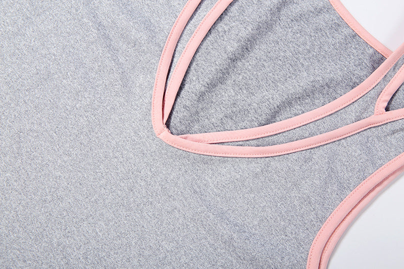 Sporty Grey & Pink Two-Piece Athleisure Set