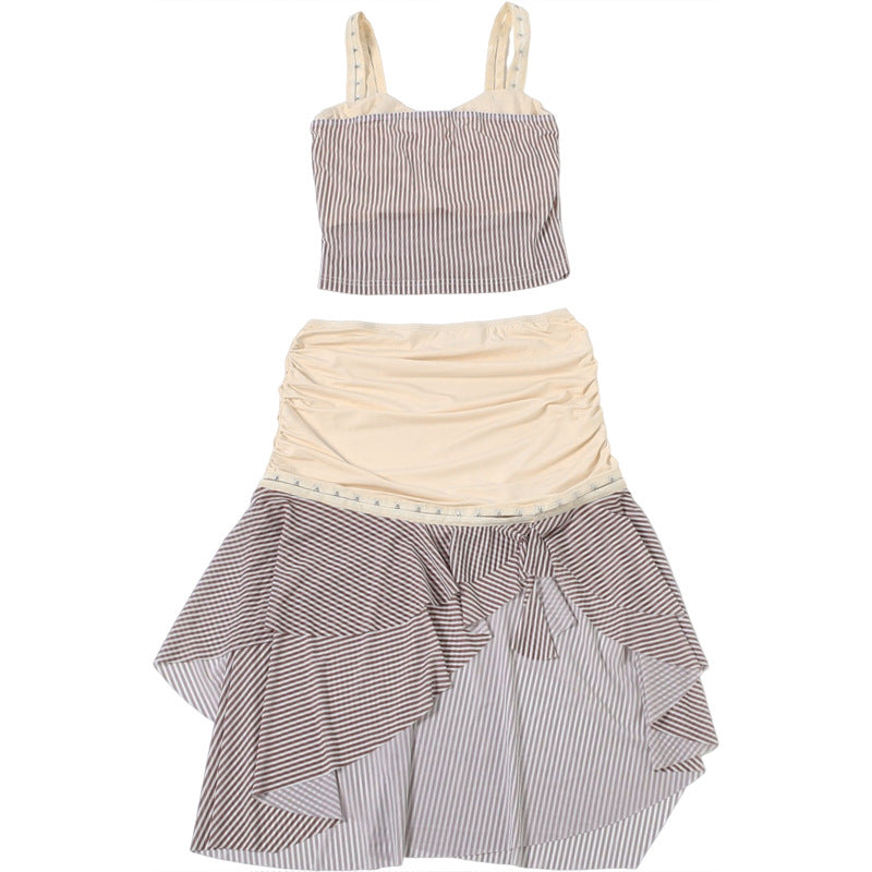 Boho Tiered Ruffle Asymmetric Two-Piece Set