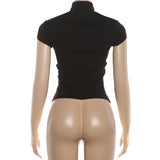 Modern Asymmetric Pearl Button Knit Top