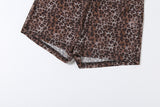 Sheer Mesh Leopard Halter & Shorts Set