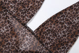 Sheer Mesh Leopard Halter & Shorts Set