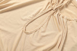 Keyhole Cutout Tie-Front Ruched Top