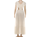 Ivory Flutter Ruffle Tiered High-Low Set