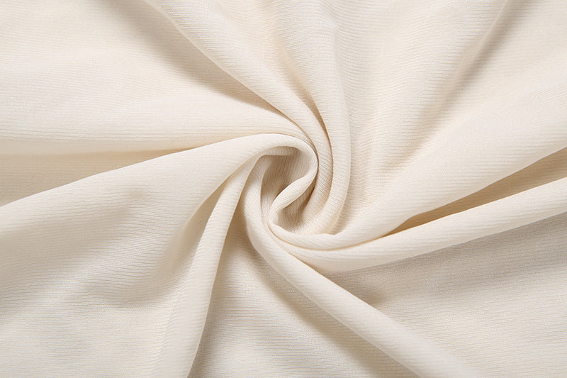 Ivory Flutter Ruffle Tiered High-Low Set