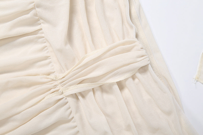 Ivory Flutter Ruffle Tiered High-Low Set