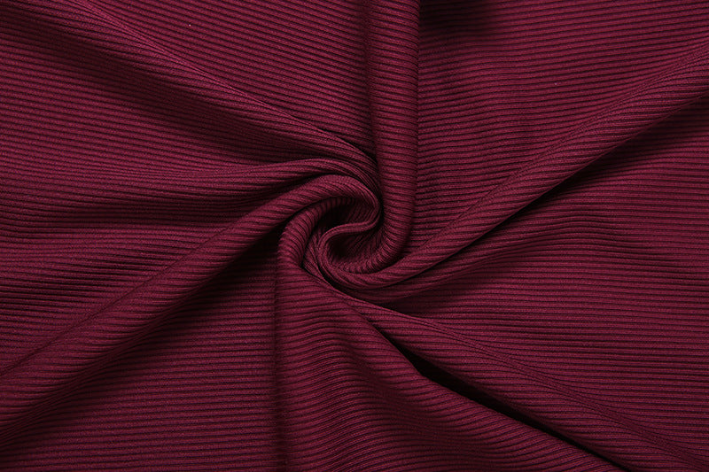 Edgy Burgundy Grommet Halter Mini Dress