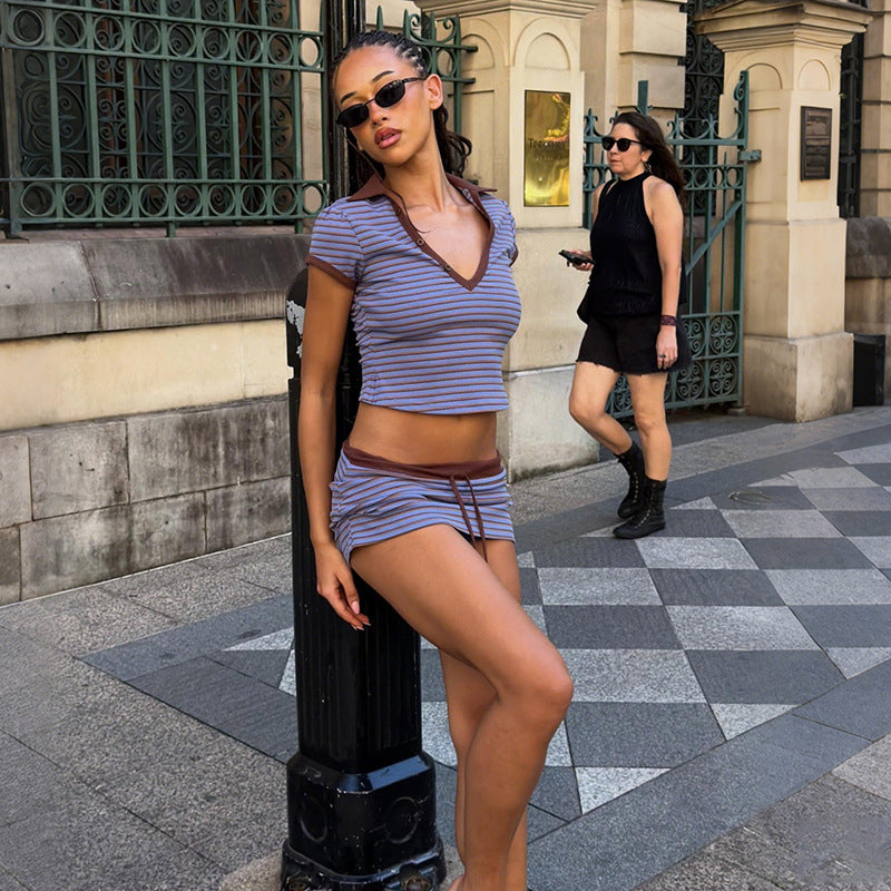 Sporty Astonishing Graphic Short Set