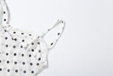 Vintage Polka Dot Lace-Trim Slip Midi Dress
