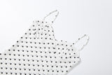 Vintage Polka Dot Lace-Trim Slip Midi Dress