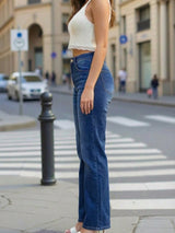 Classic High-Rise Medium Wash Straight Jeans