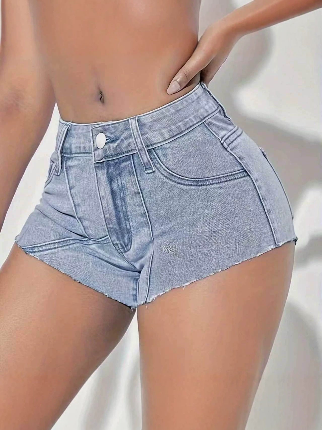 Ultra High-Waist Cheeky Denim Shorts