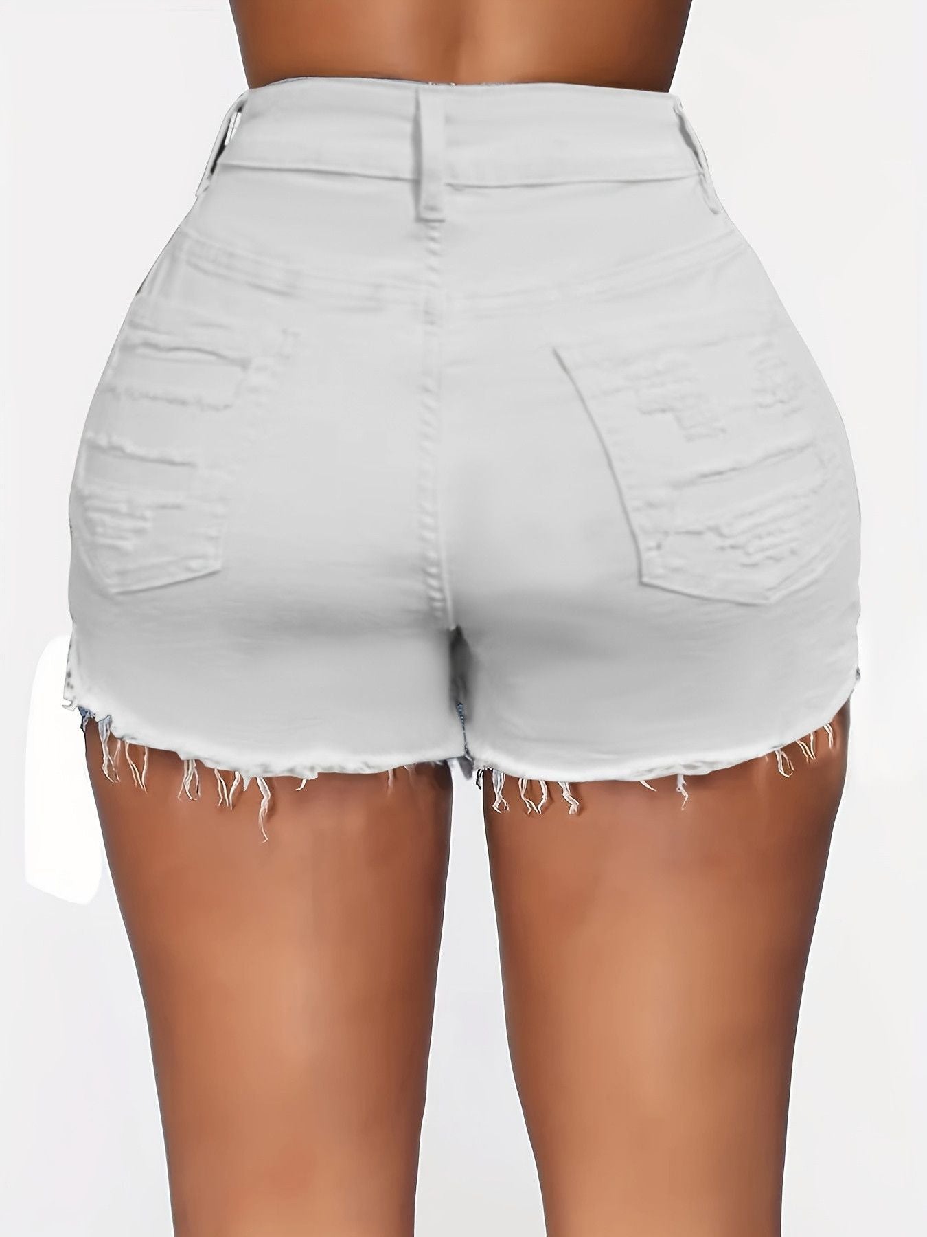 Distressed High-Rise Acid Wash Shorts
