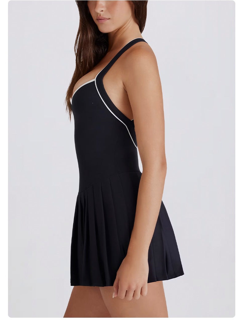 Pastel Purple Pleated Active Tennis Dress