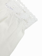 Crochet-Trim High-Waisted Wide-Leg Pants