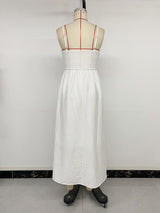 Crochet Lace-Bodice Smocked Maxi Dress