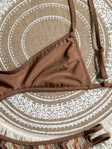 Earthy Chevron Knit High-Cut Bikini Bottom