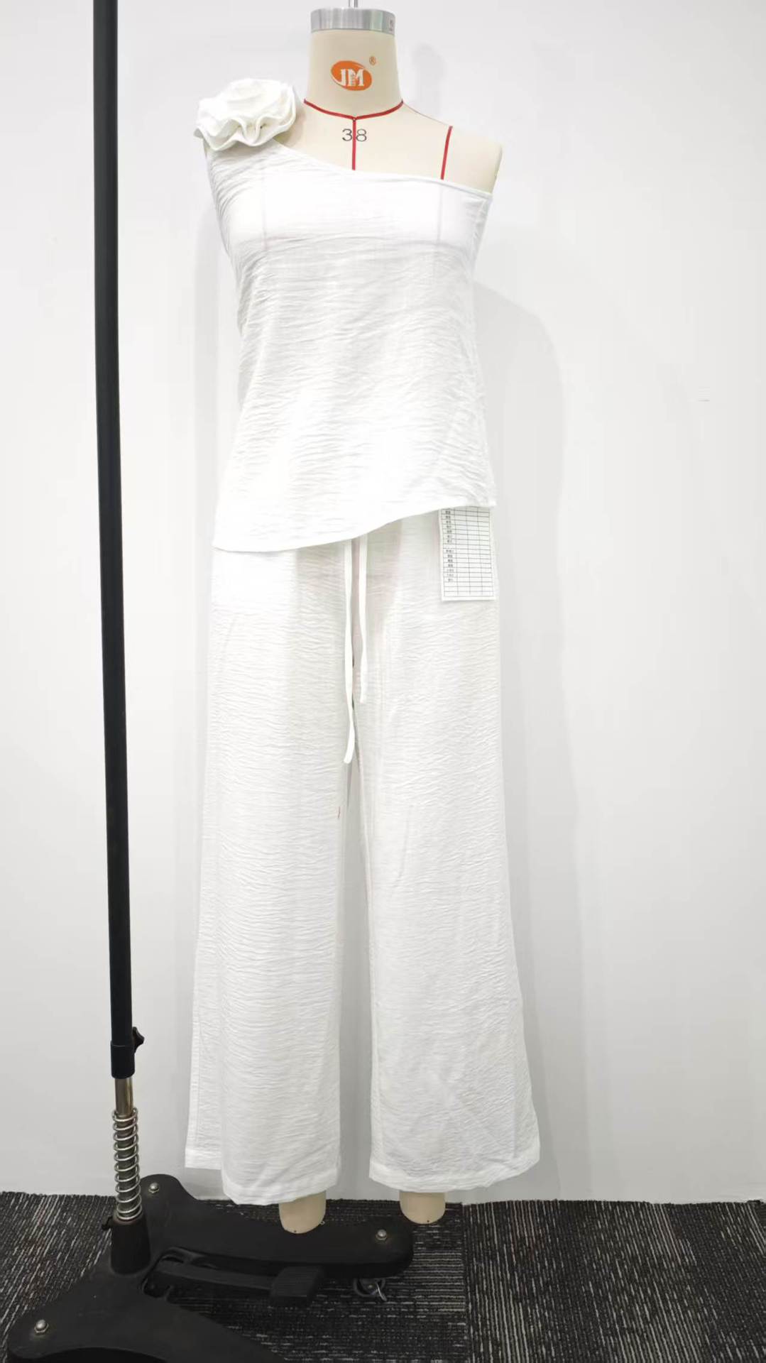 Sage Green One-Shoulder Linen Lounge Set
