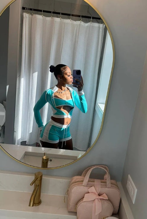 3-Piece Turquoise Athletic Lounge Set