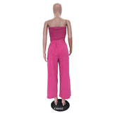 Bubblegum Pink Strapless Tube & Trouser Set