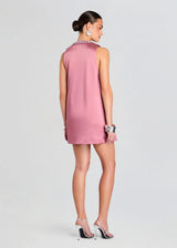Crystal-Embellished Plunge Black Mini Dress