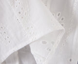 Vintage White Eyelet Lace Crop Top – Puff Sleeve Lace-Up Corset Blouse