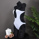 Sexy Contrast Binding Cut-Out Monokini – High-Cut Halter One-Piece Swimsuit