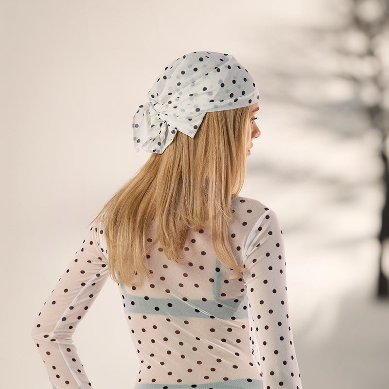 Polka Dot Sheer Maxi Cover-Up Dress