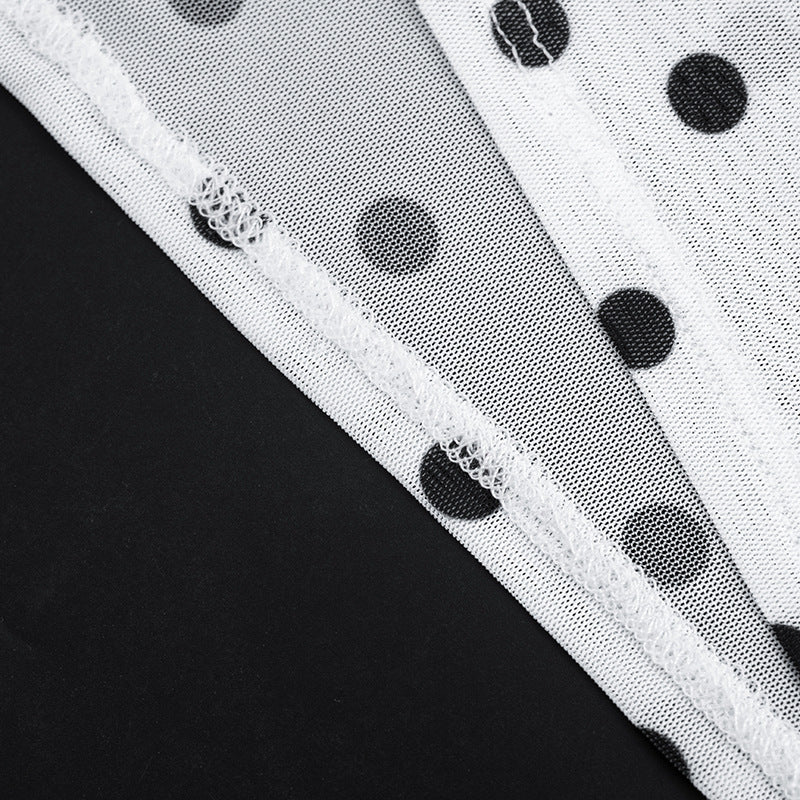 Polka Dot Sheer Maxi Cover-Up Dress
