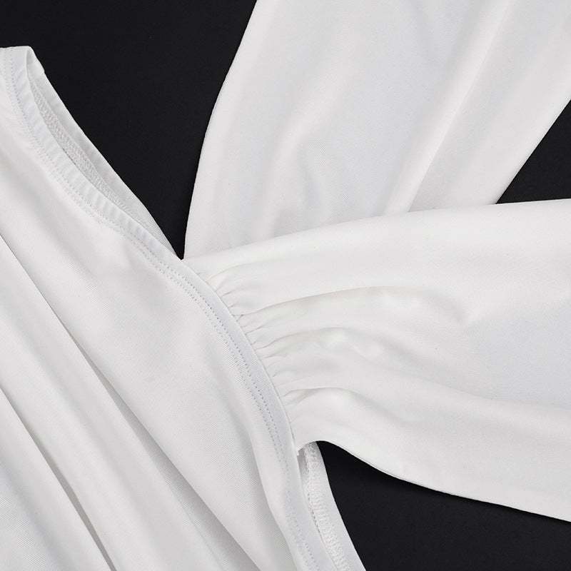 Ivory Plunging Cutout Mini Dress