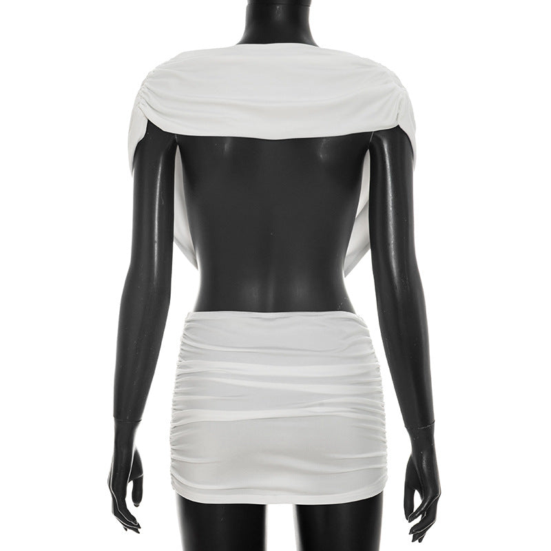 Ivory Plunging Cutout Mini Dress